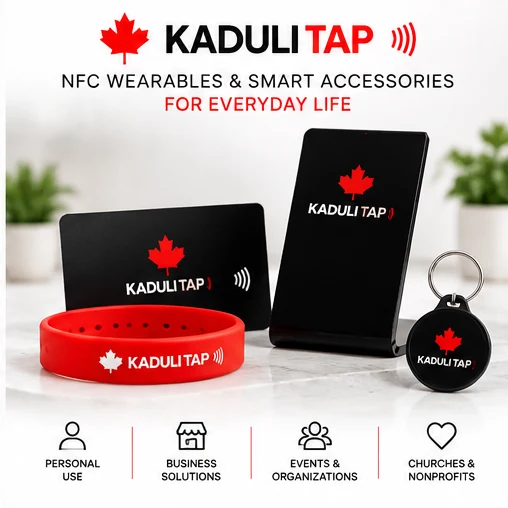 KADULI TAP wristband, cards, stand and keychain